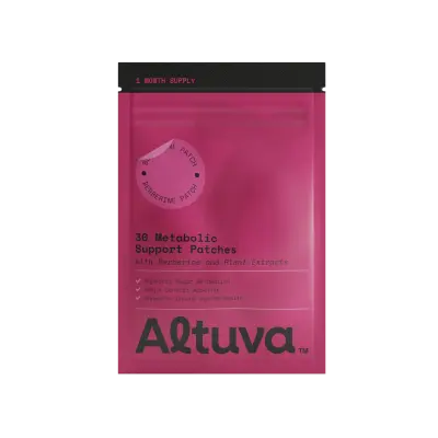 Altuva Berberine Patches – magentafarbene Verpackung mit 30 Metabolic Support Patches